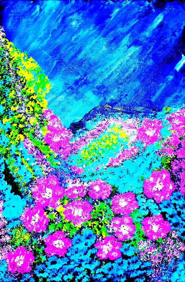 Pink n Blue Painting by Piety Dsilva