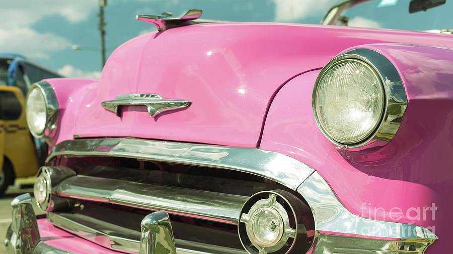 Pink Oldtimer In Havana, Cuba Photograph