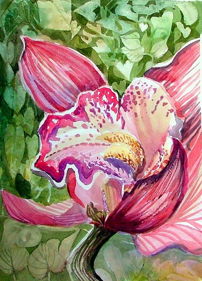 Orchid Painting - Pink Orchid by Mindy Newman