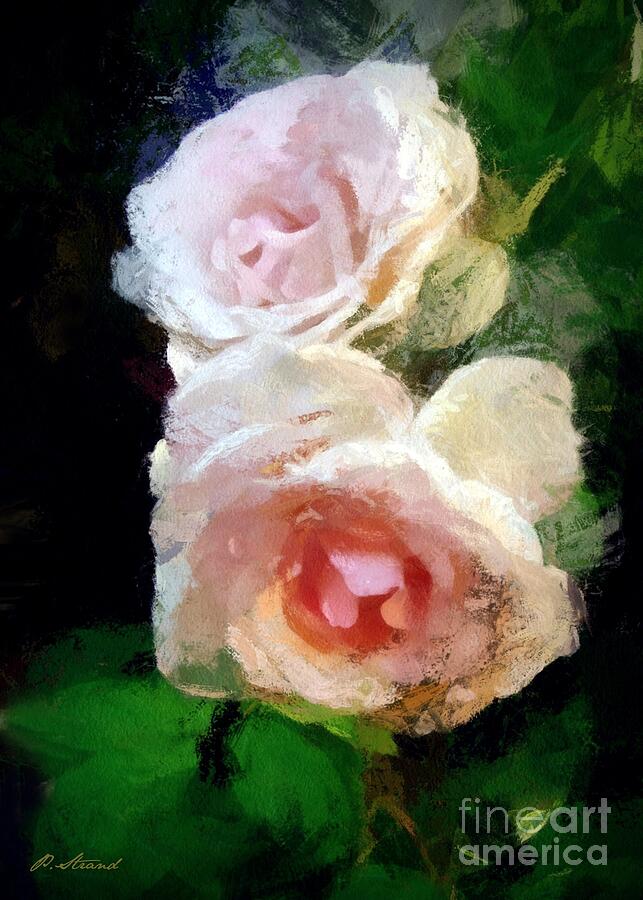 Pink Painted Roses Digital Art by Patricia Strand