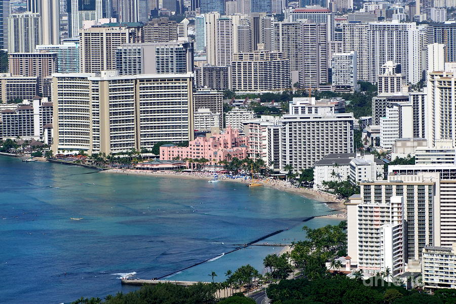 Pink Palace Waikiki Honolulu Photograph by Mary Deal