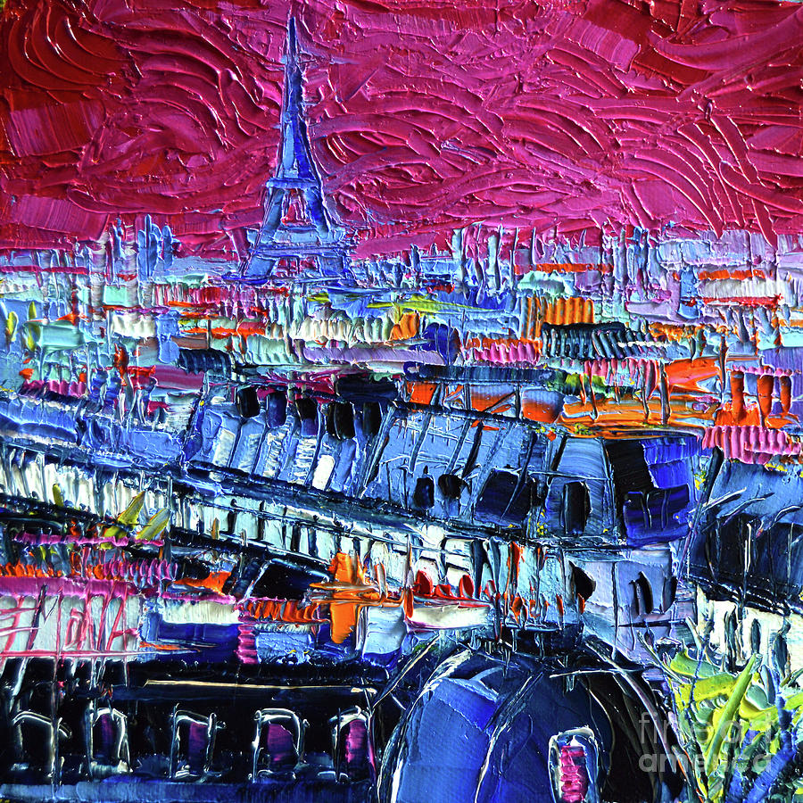 Pink Paris Painting by Mona Edulesco