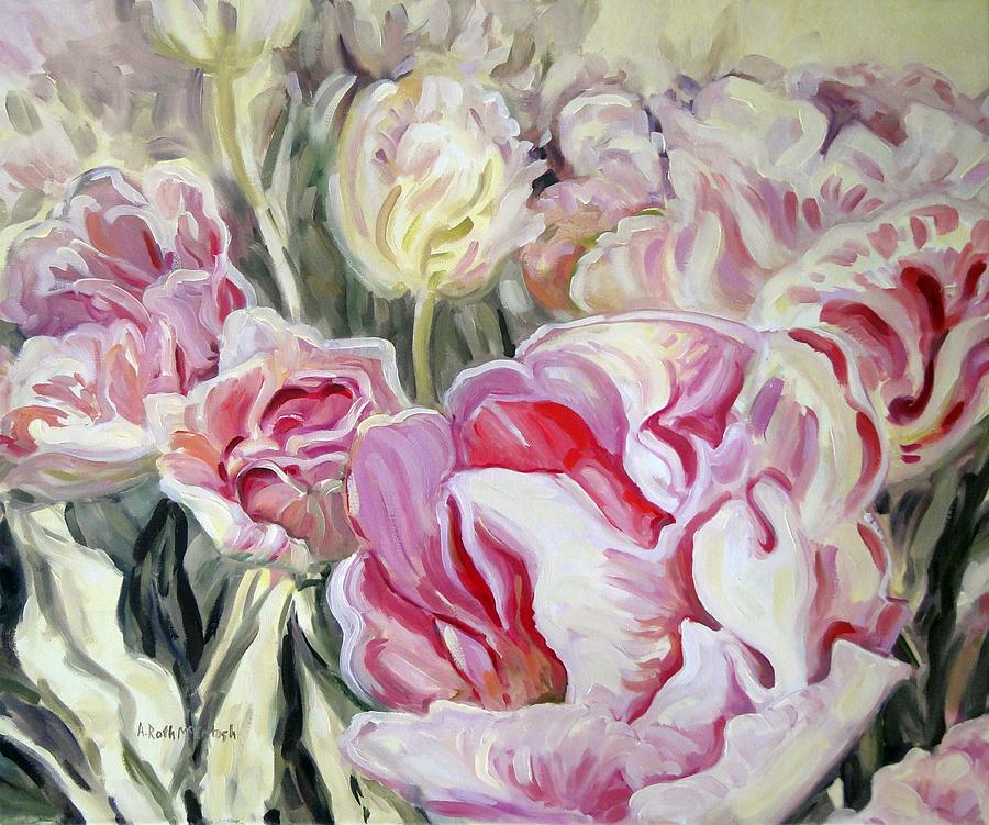 Pink Parrot Tulips Painting by Angela McIntosh - Fine Art America