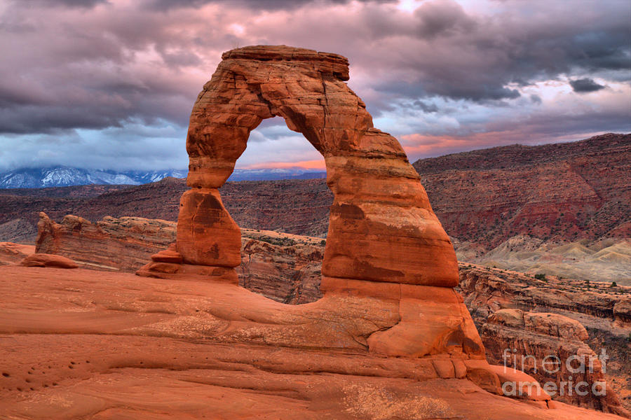 Pink Pastels Over Delicate Arch Photograph by Adam Jewell