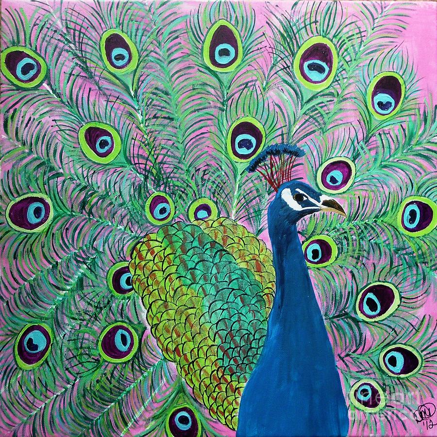 Pink peacock #2 Painting by Dawn Plyler - Fine Art America