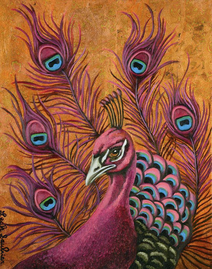 Pink Peacock Painting by Leah Saulnier The Painting Maniac