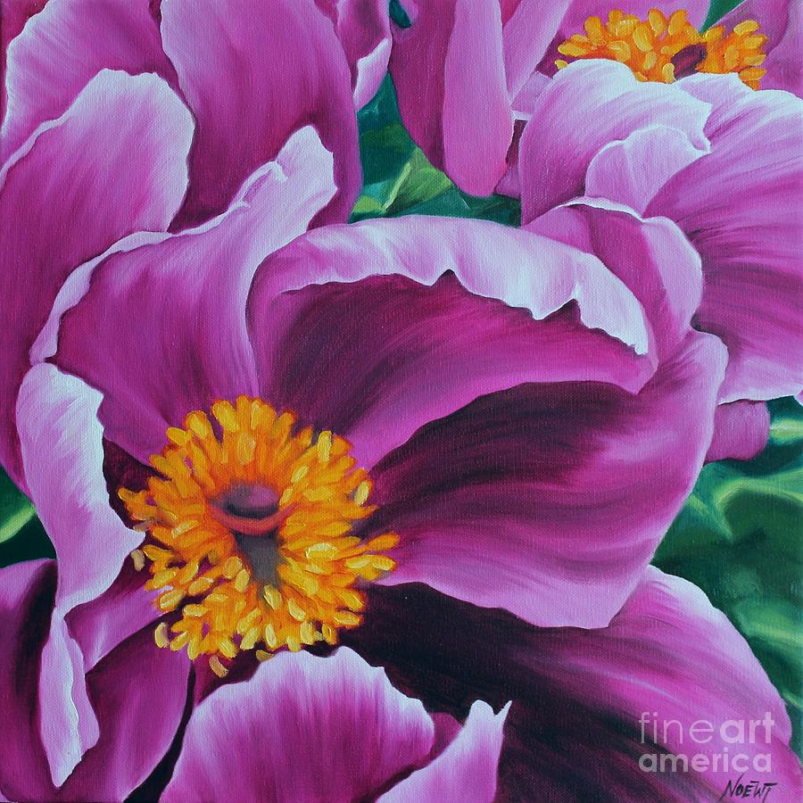 Flowers Still Life Painting - Pink Peony by Jindra Noewi