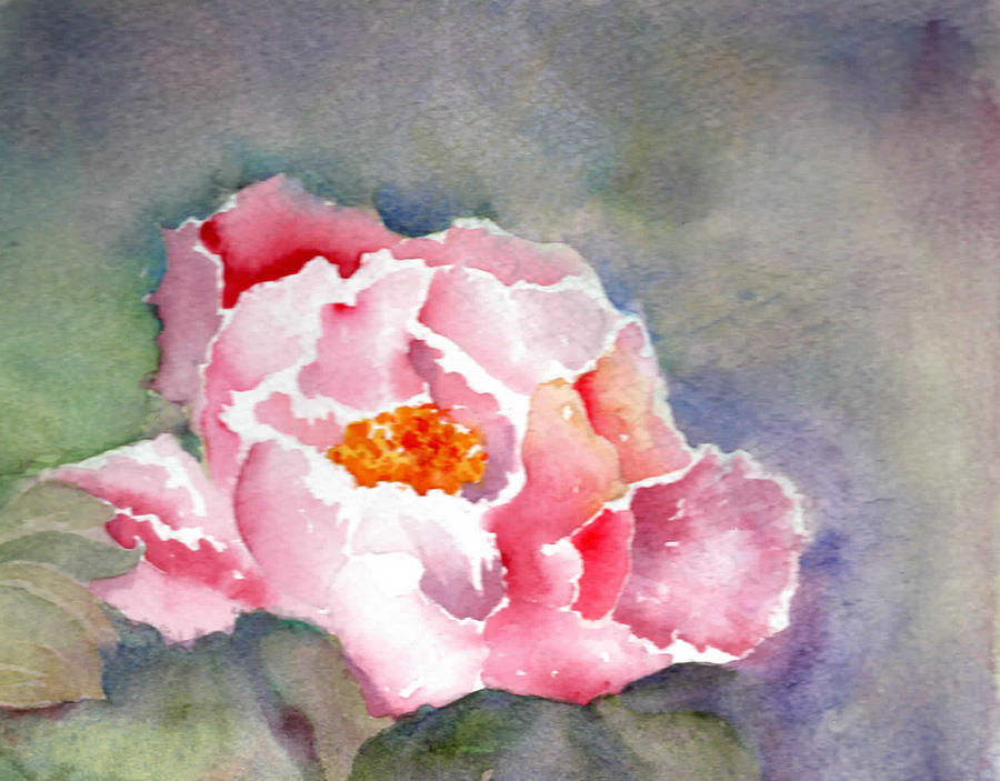 Pink Peony Painting by Maureen Moore
