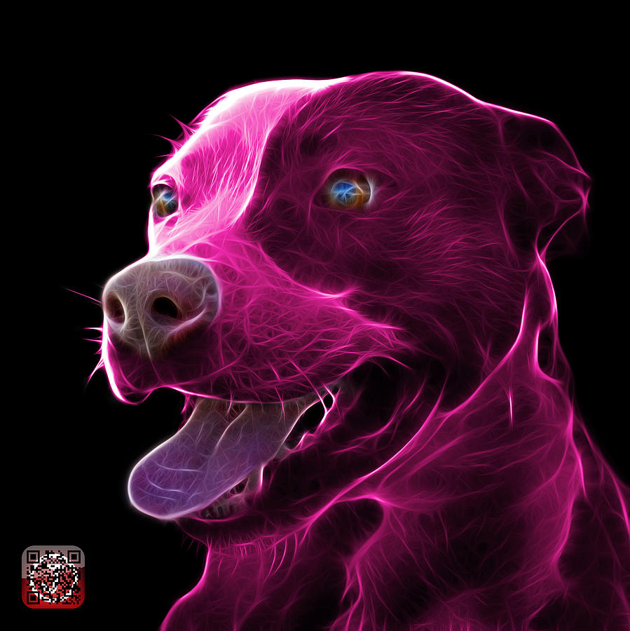Pink Pit Bull Fractal Pop Art - 7773 - F - BB Mixed Media by James Ahn