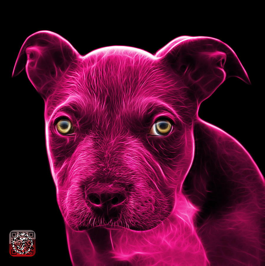 Pink Pitbull puppy pop art - 7085 BB Painting by James Ahn