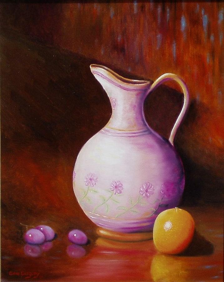 Pink pitcher Painting by Gene Gregory