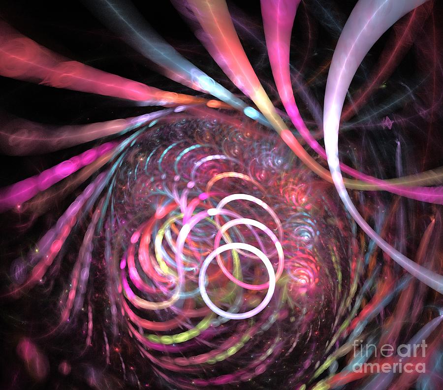 Abstract Digital Art - Pink Pod by Kim Sy Ok