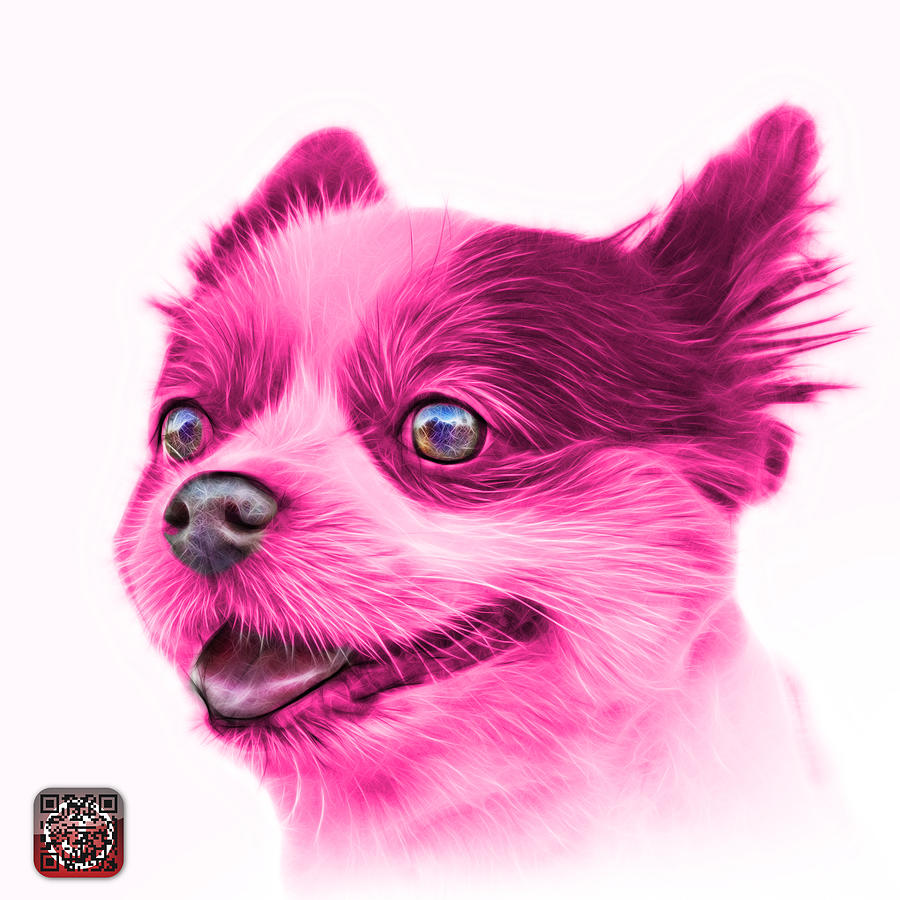 Pink Pomeranian dog art 4584 - WB Painting by James Ahn