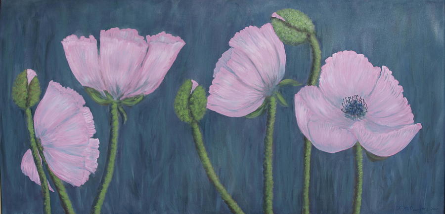 Pink Poppies Painting by Kathleen McDermott