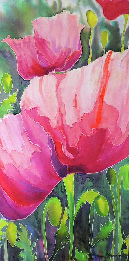 Pink Poppies Painting by Mary Gorman