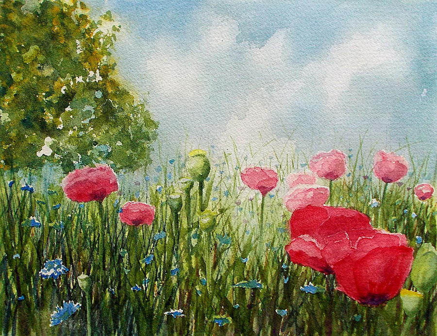 Pink Poppies Painting by Nicole Curreri