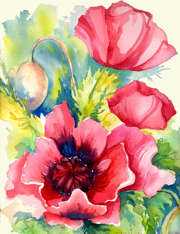 Pink Poppies Painting by Peggy Wilson