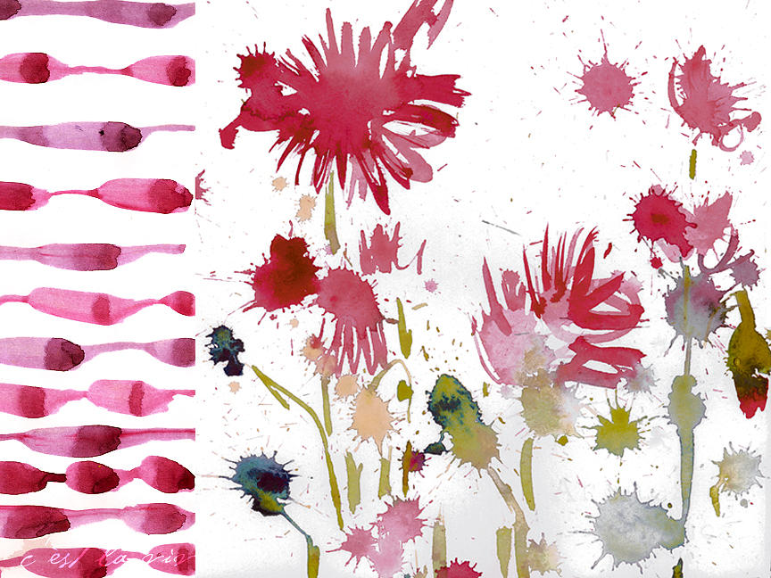 Poppy Digital Art - Pink Poppy Graphic by Viv Ivi