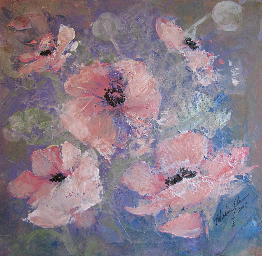 Pink Poppy Painting by Melanie Stanton