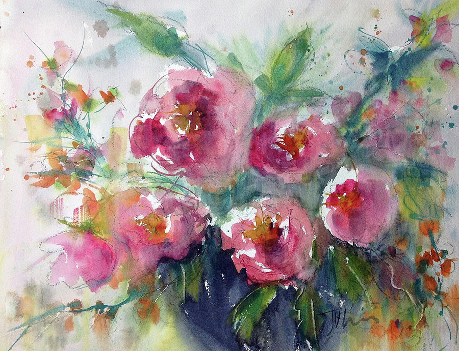Flower Painting - Pink Pops by Judith Levins