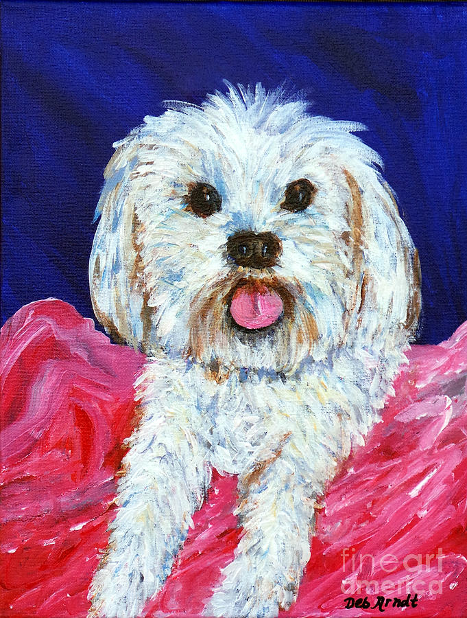 Pink Puppy Painting by Deb Arndt