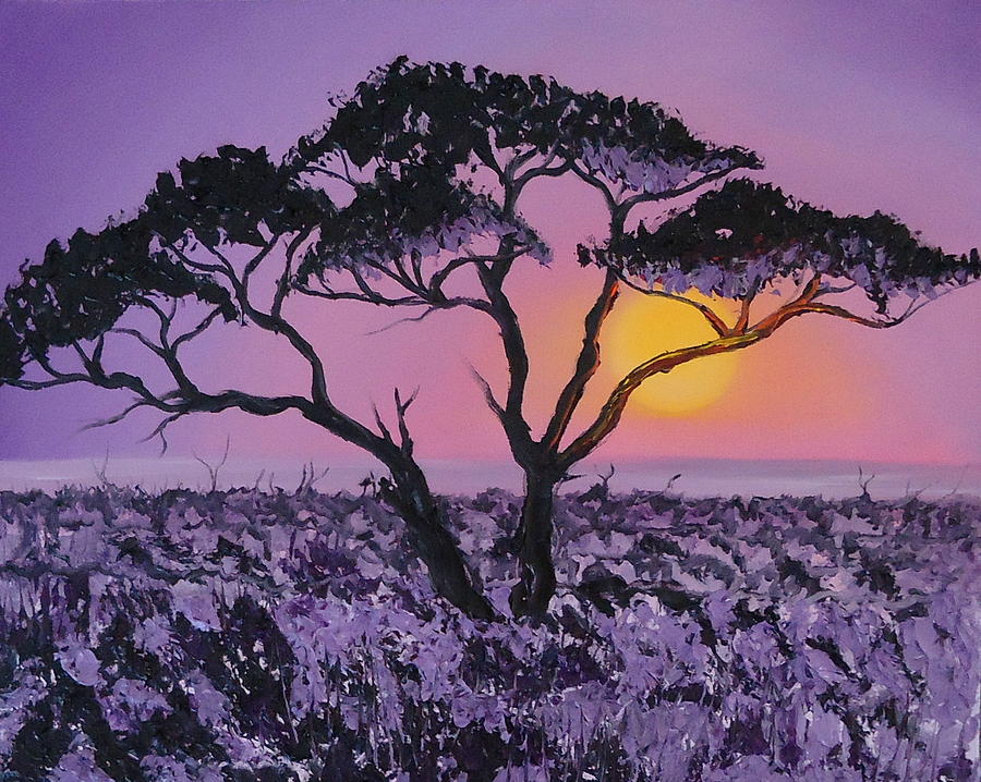 Pink Purple Sunset Of The Congo Painting by James Dunbar