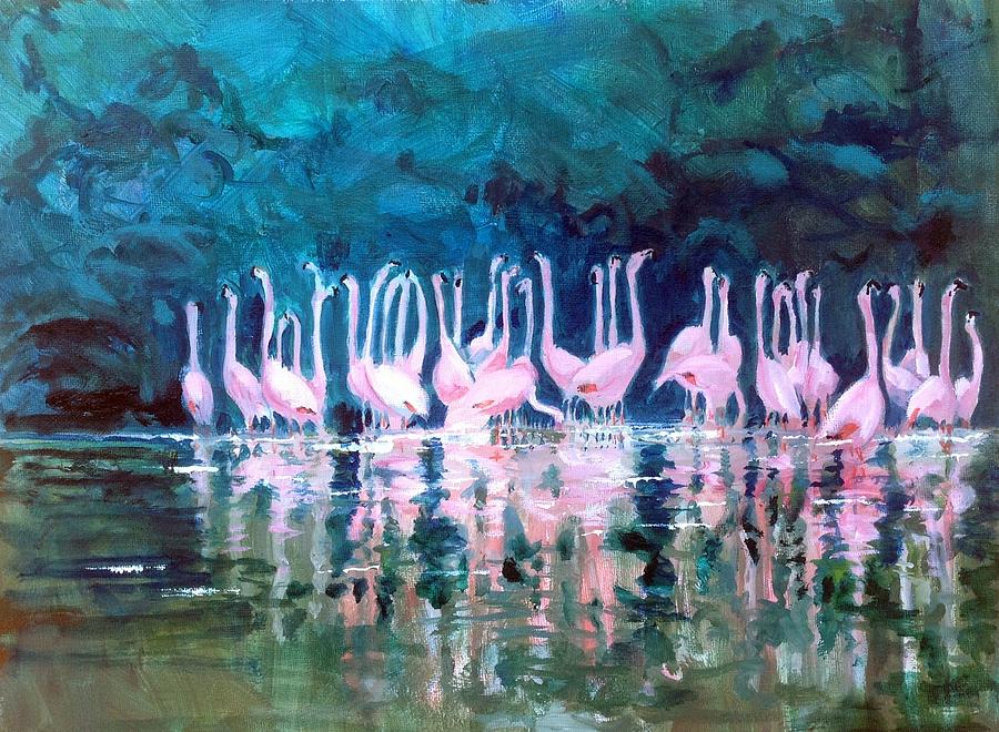 Pink Reflections Painting by Chris Walker