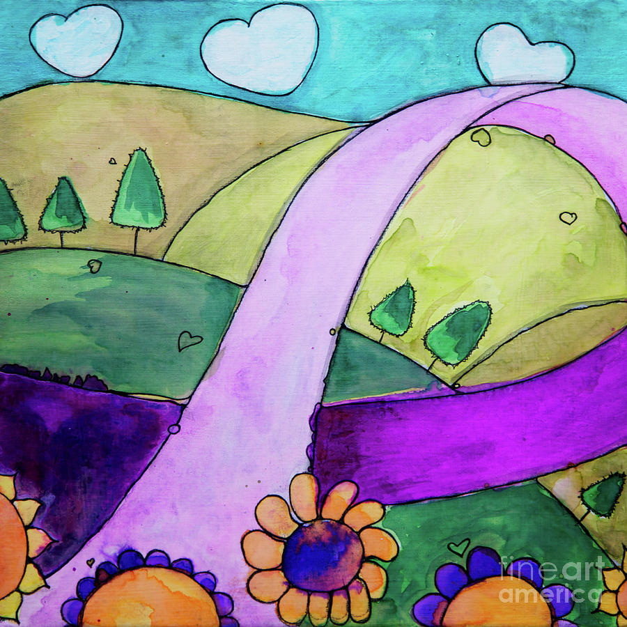 Pink Ribbon Fields of Hope Painting by Jani Bryson
