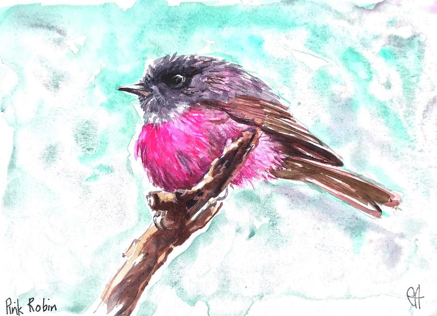 Pink Robin  Painting by Chris Hobel
