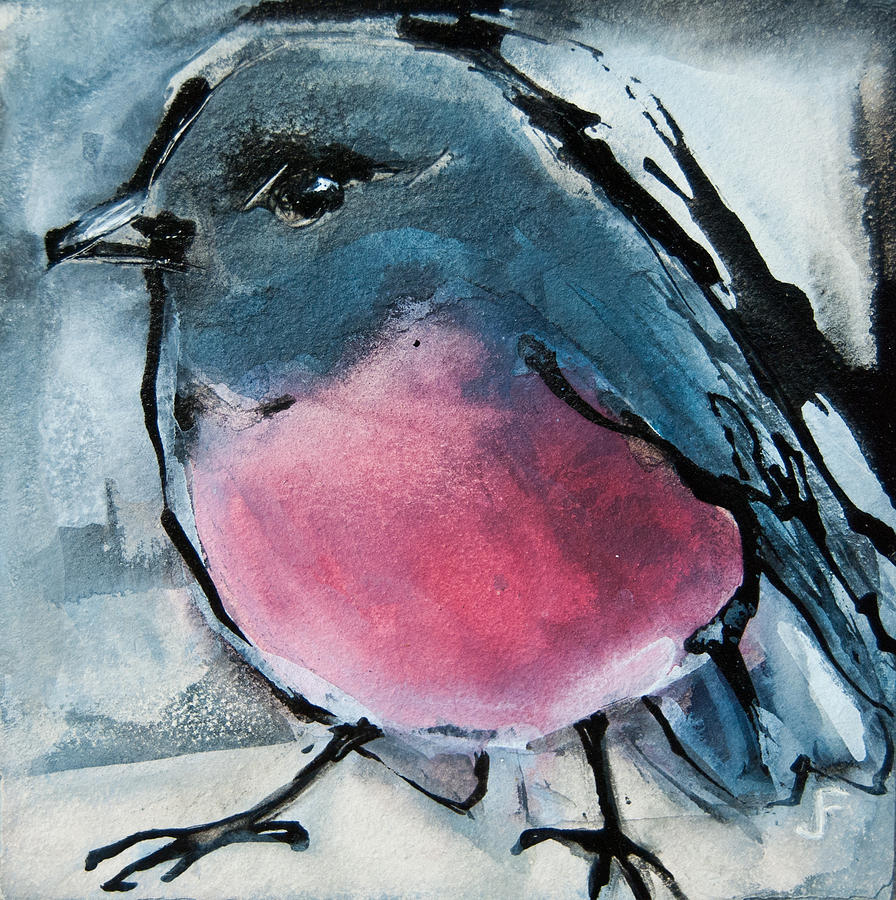 Pink Robin Painting by Jani Freimann
