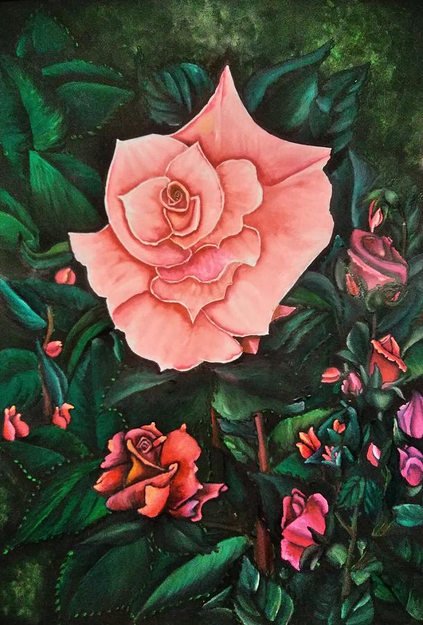 Pink rose  #2 Painting by Tara Krishna