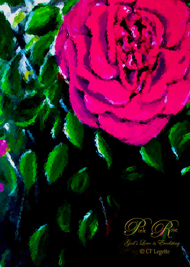 Pink Rose  Mixed Media by C F Legette