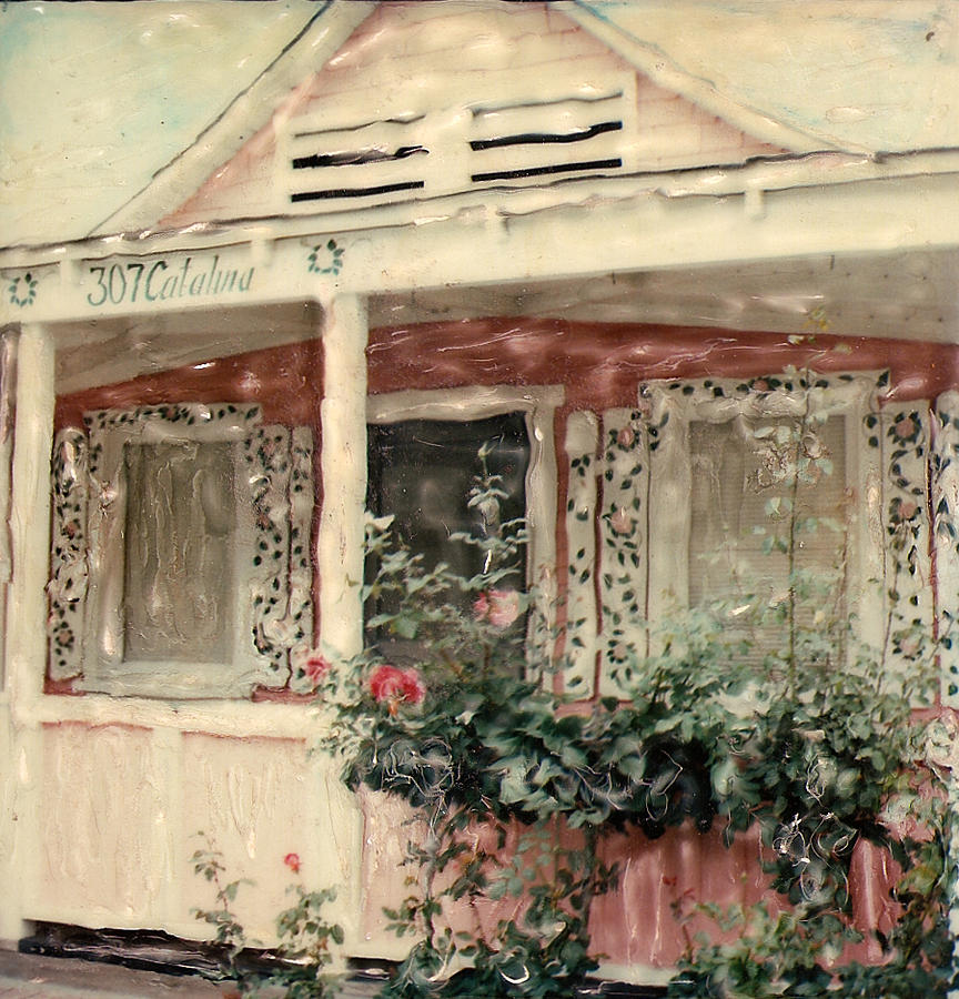 Cottage Photograph - Pink Rose Cottage by Linda Scharck