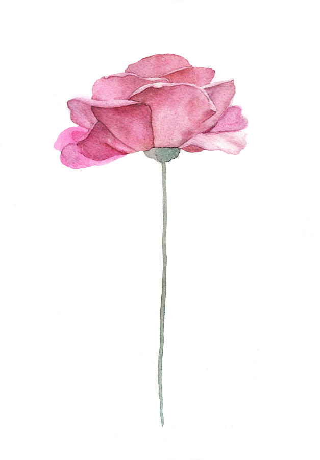 Pink rose painting Painting by Green Palace - Fine Art America