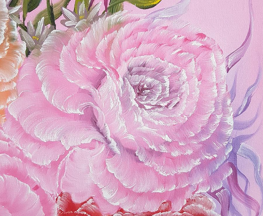 Flower Painting - Rose romance pink original beauty  by Angela Whitehouse