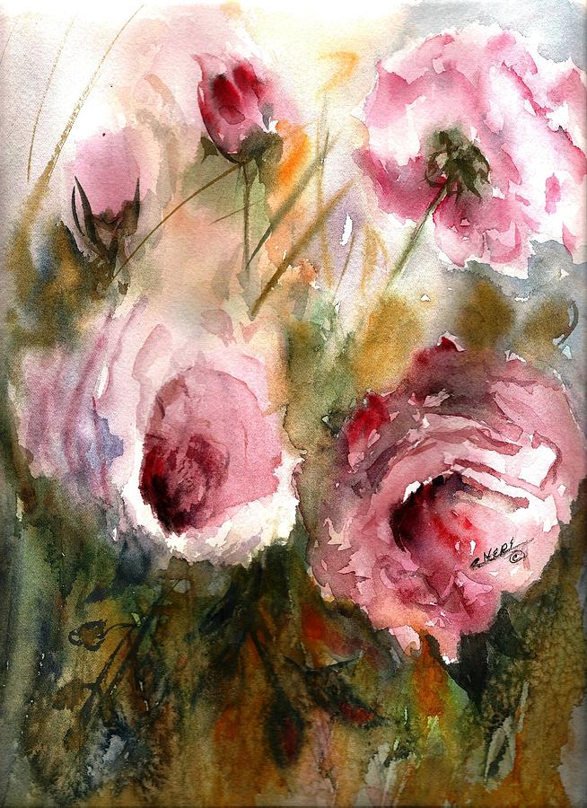 Pink Roses Painting by Cheri Meyer - Fine Art America