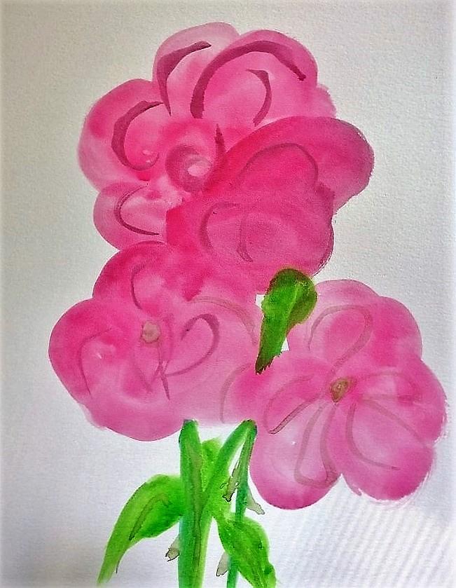 Pink Roses Painting by Mark C Jackson
