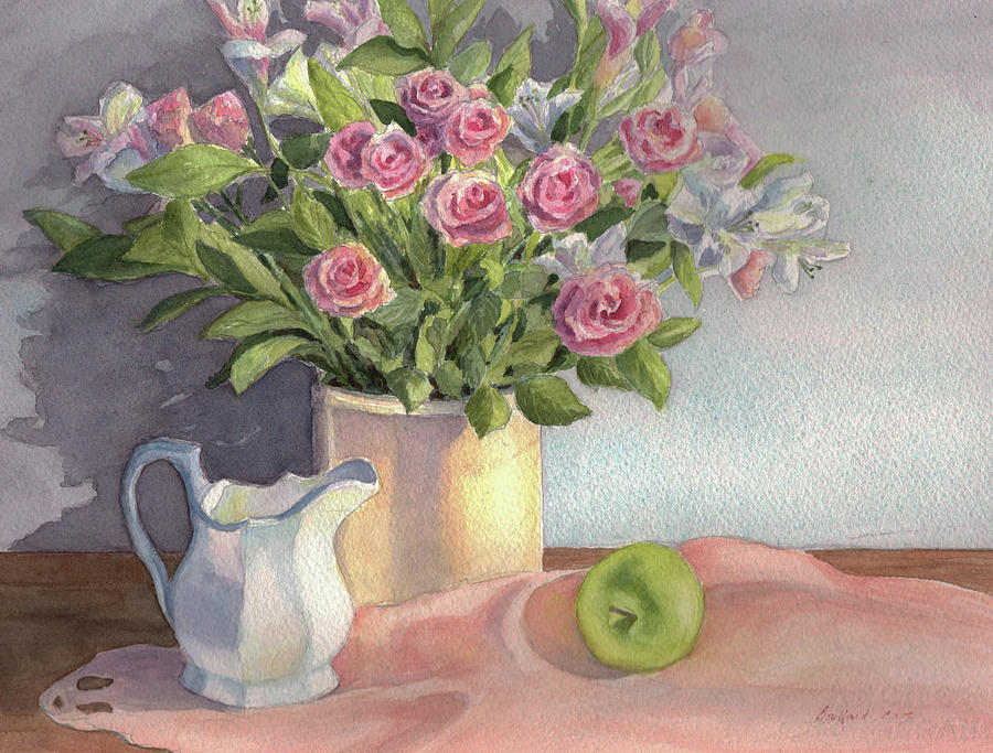 Pink Roses Painting by Vikki Bouffard