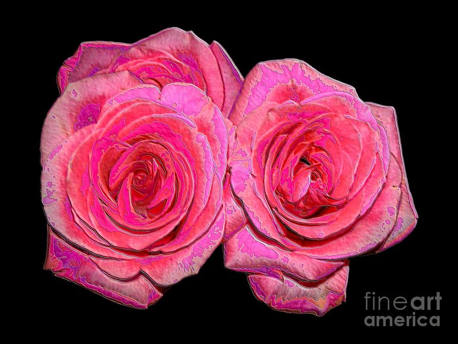 Pink Roses with Enameled Effects Photograph by Rose Santuci-Sofranko
