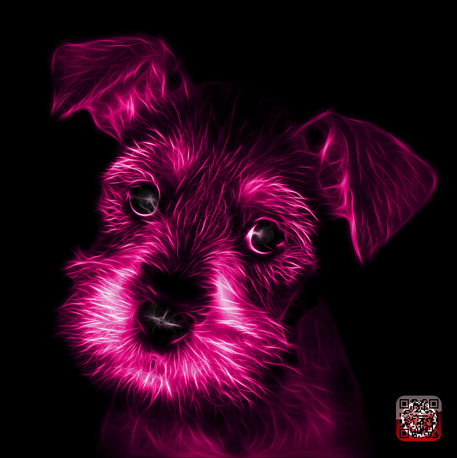 Pink Salt and Pepper Schnauzer Puppy 7206 F Digital Art by James Ahn