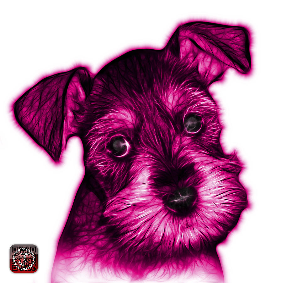 Pink Salt and Pepper Schnauzer Puppy 7206 FS Digital Art by James Ahn