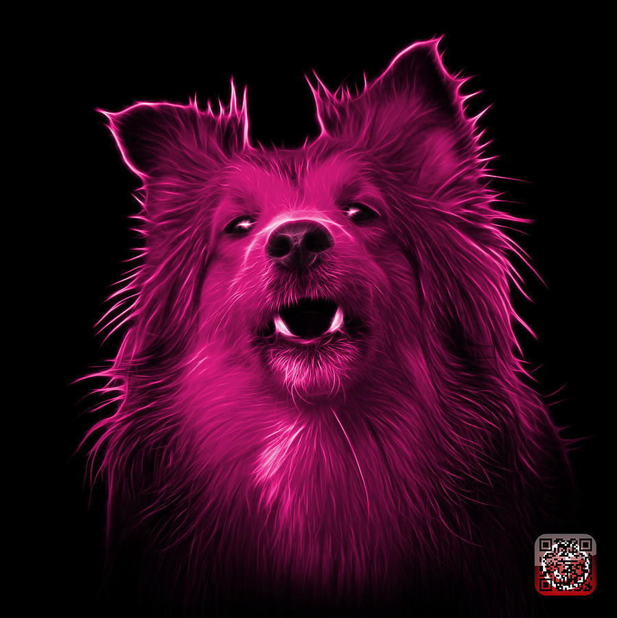 Pink Sheltie Dog Art 0207 - BB Painting by James Ahn