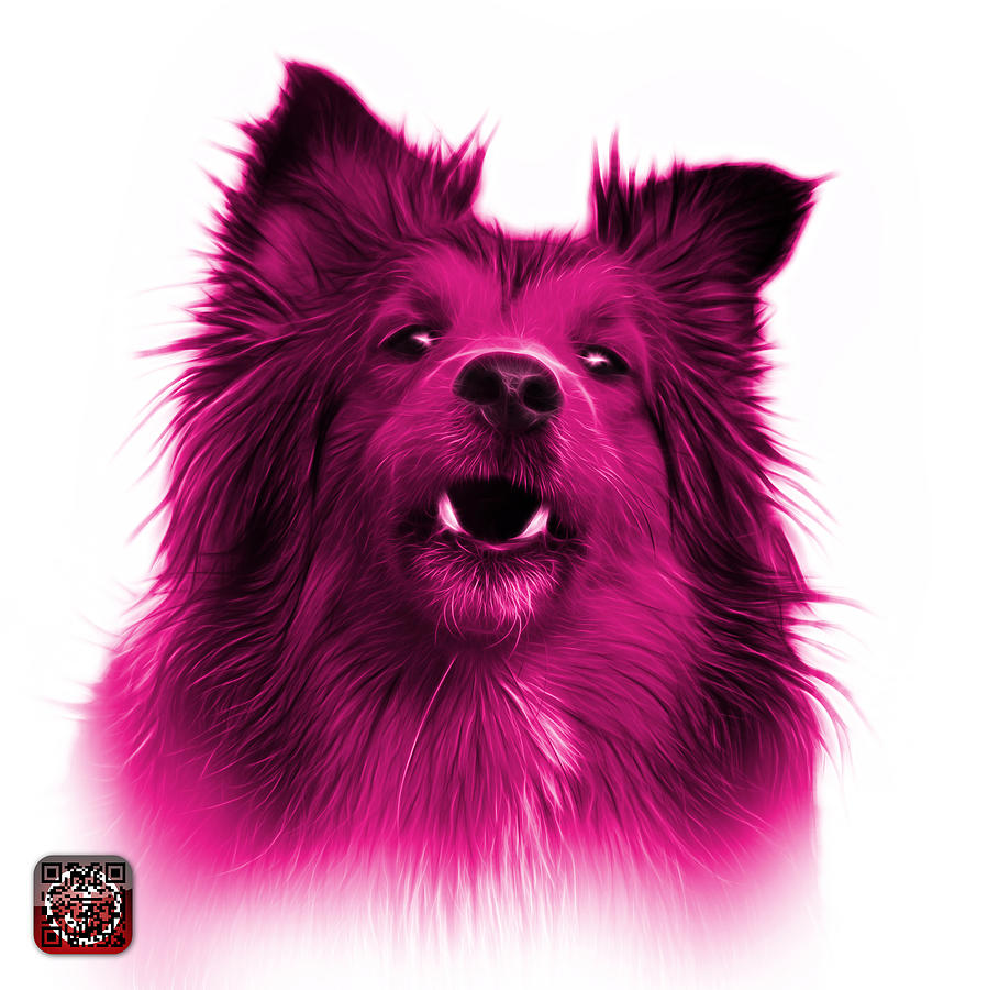 Pink Sheltie Dog Art 0207 - WB Painting by James Ahn