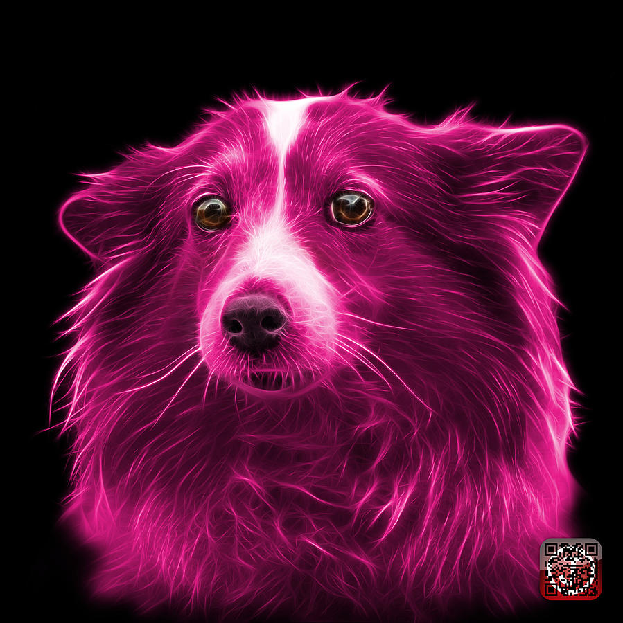 Pink Shetland Sheepdog Dog Art 9973 - BB Mixed Media by James Ahn