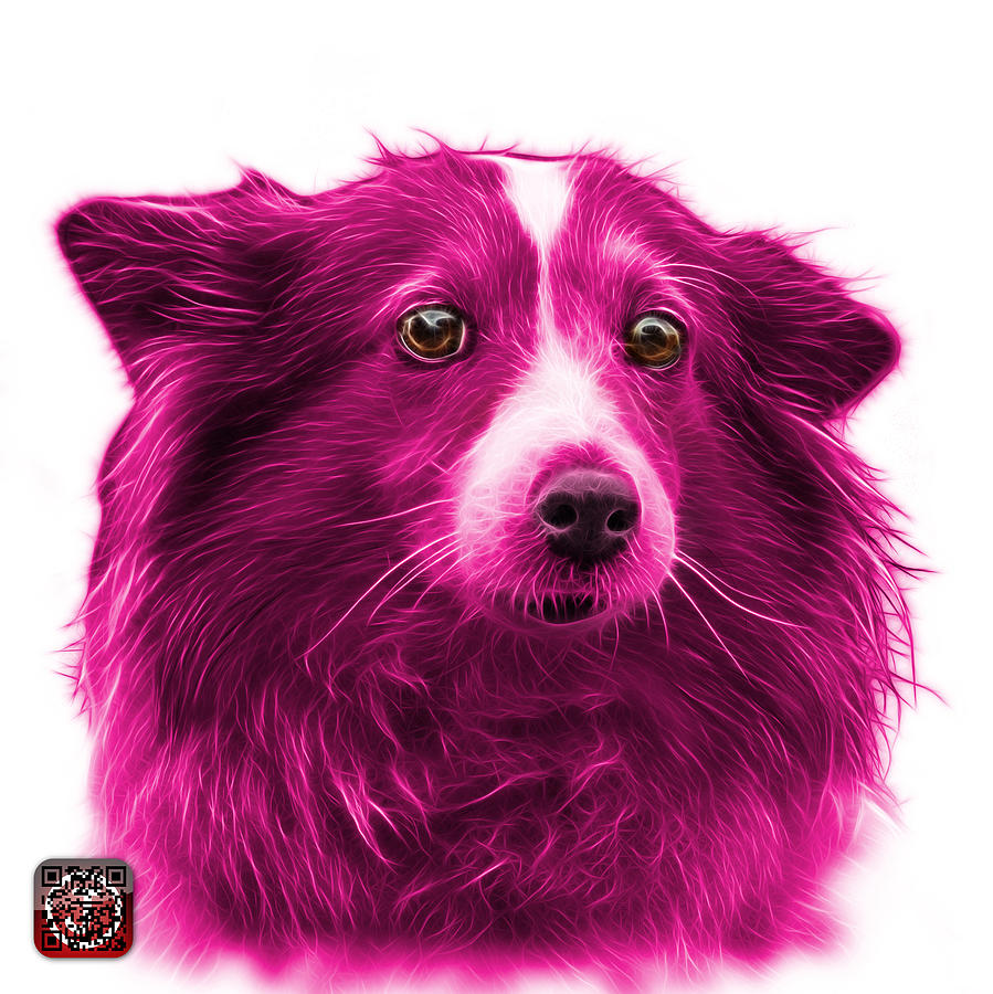 Pink Shetland Sheepdog Dog Art 9973 - WB Mixed Media by James Ahn