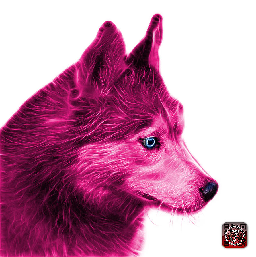 Pink Siberian Husky Art - 6048 - WB Painting by James Ahn