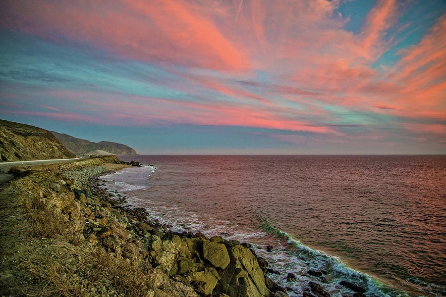 Pink Skies Along Pacific Coast Highway Photograph by Lynn Bauer