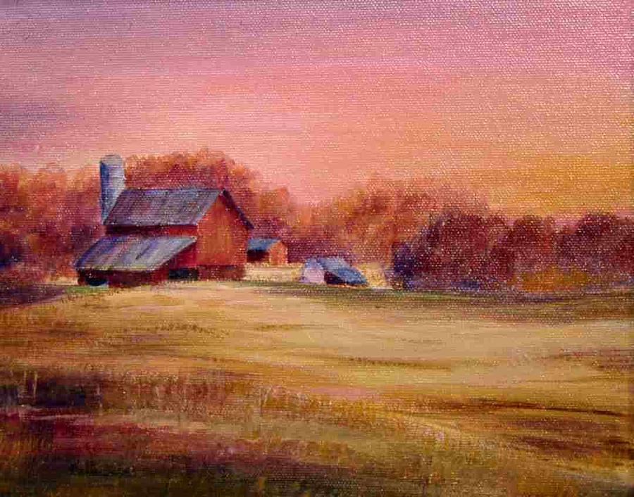 Sunset Painting - Pink Skies by Carol Kable 
