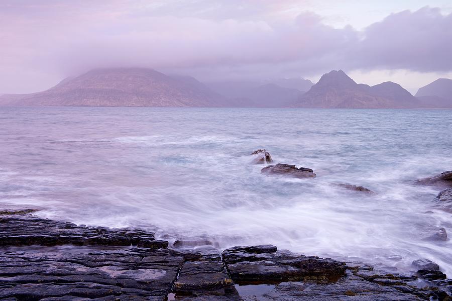 Pink skies over Elgol Photograph by Stephen Taylor