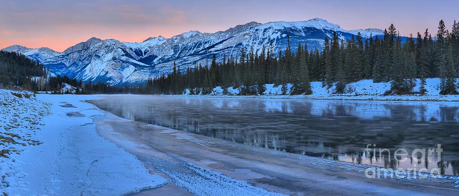 Pink Skies Over The Athabasca River Photograph by Adam Jewell